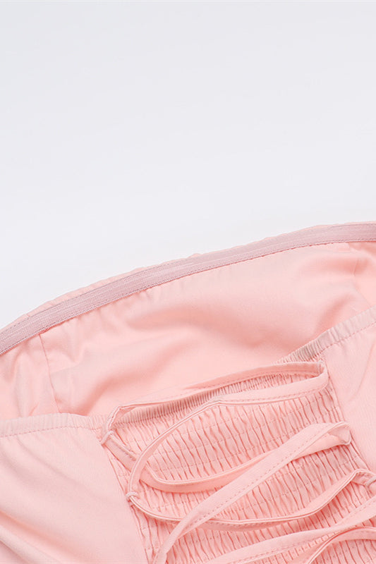 
                      
                        Strapless Pink A-line Bubble Short Dress
                      
                    