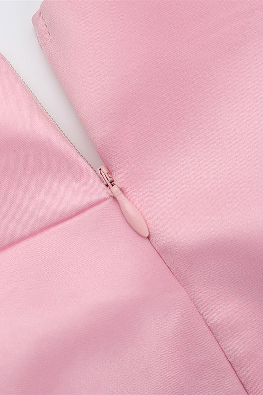 
                      
                        Strapless Pink Back Bow A-line Short Dress
                      
                    