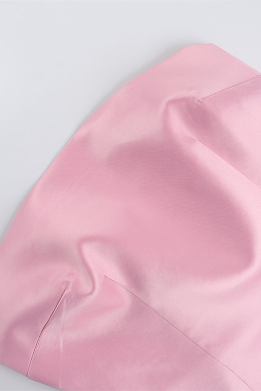 
                      
                        Strapless Pink Back Bow A-line Short Dress
                      
                    