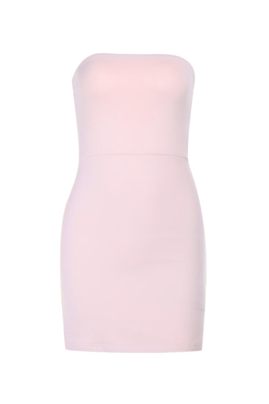 Strapless Pink Backless Bodycon Short Dress
