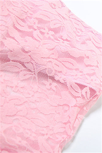 
                      
                        Strapless Pink Lace Stitching Maxi Dress
                      
                    