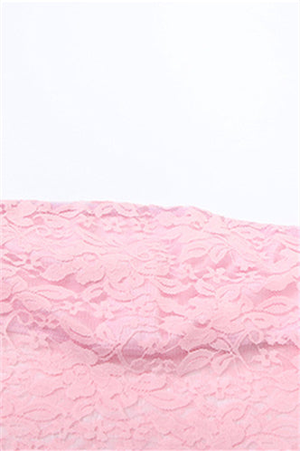 
                      
                        Strapless Pink Lace Stitching Maxi Dress
                      
                    