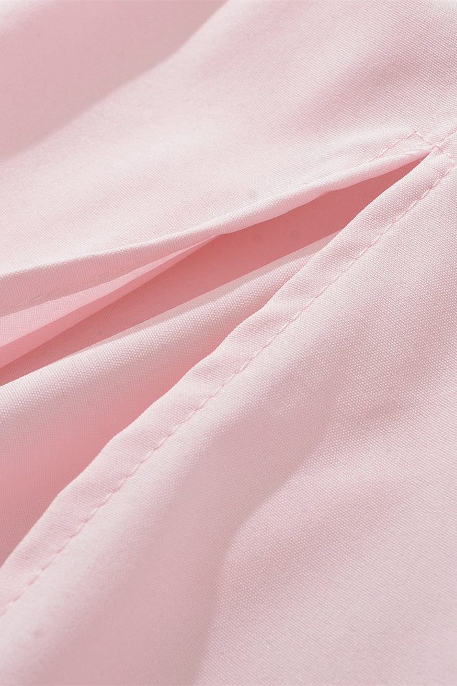 
                      
                        Strapless Pink Ruched A-line Long Dress with Slit
                      
                    