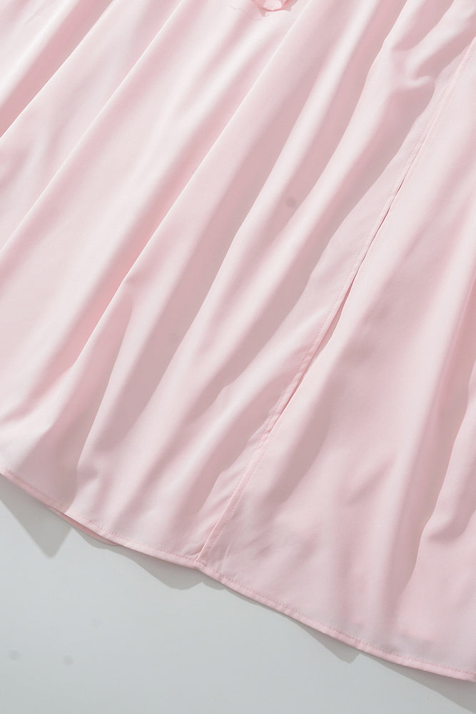 
                      
                        Strapless Pink Ruched A-line Long Dress with Slit
                      
                    