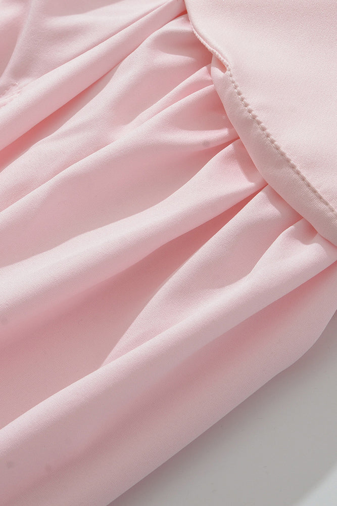 
                      
                        Strapless Pink Ruched A-line Long Dress with Slit
                      
                    