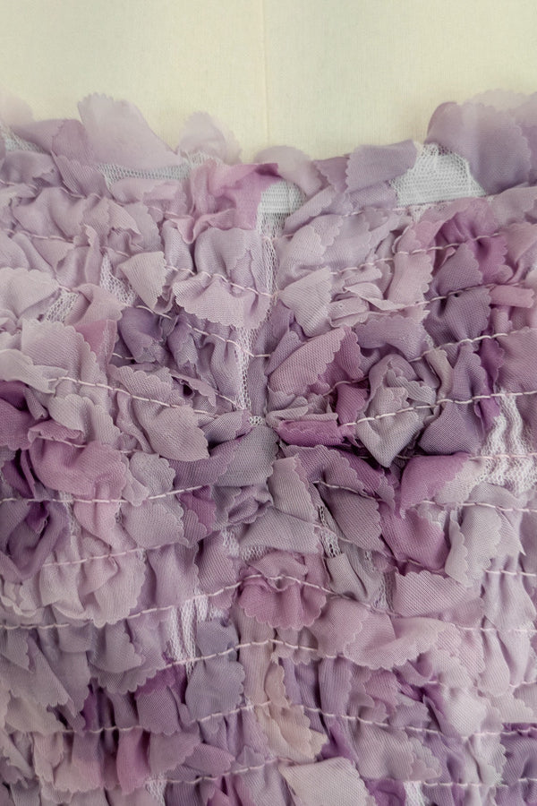
                      
                        Strapless Purple 3D Floral Tiered Short Dress
                      
                    