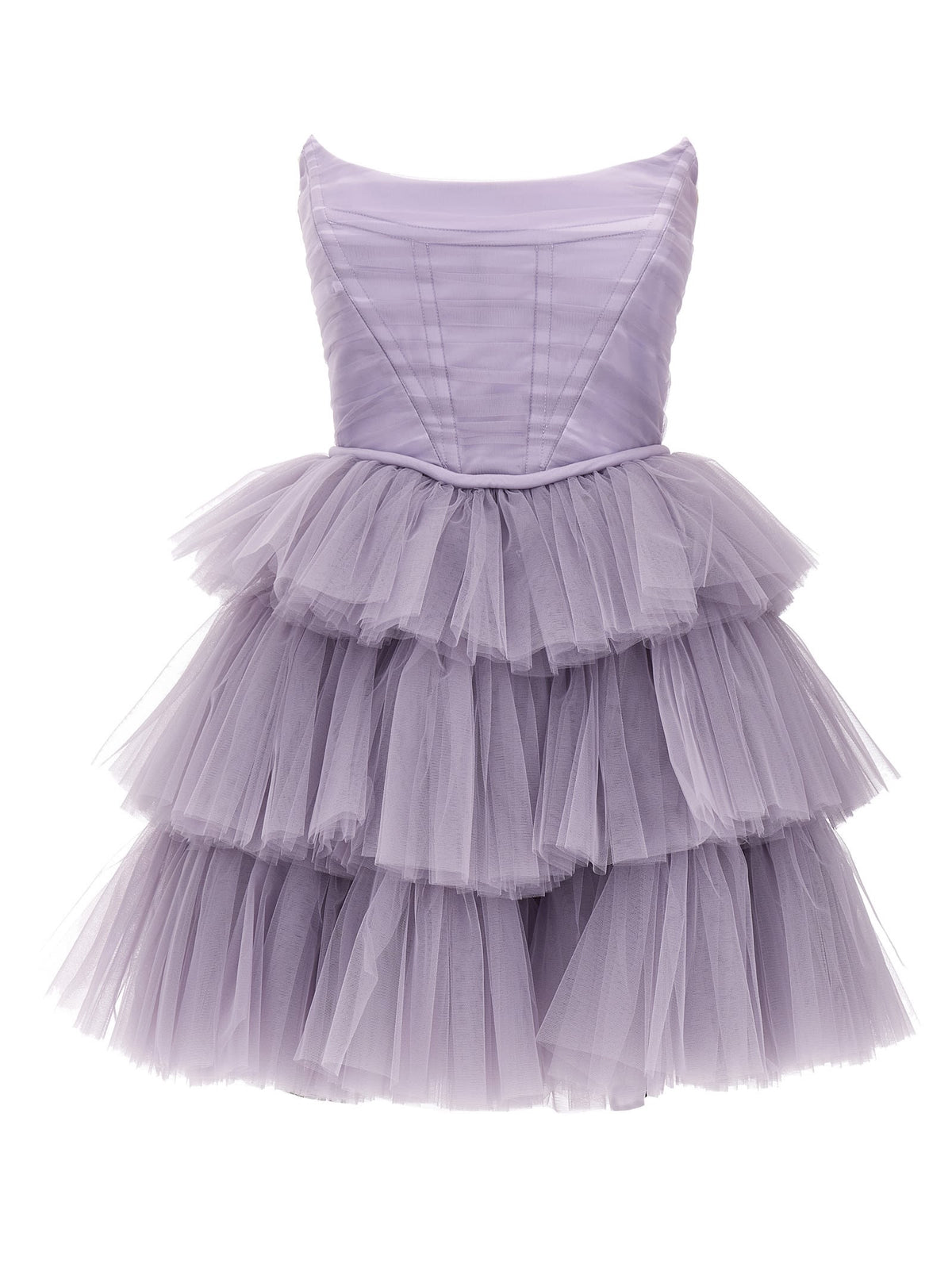Purple Ruffels Strapless Purple Ruffles A-line Short Dress – PollyBoutique