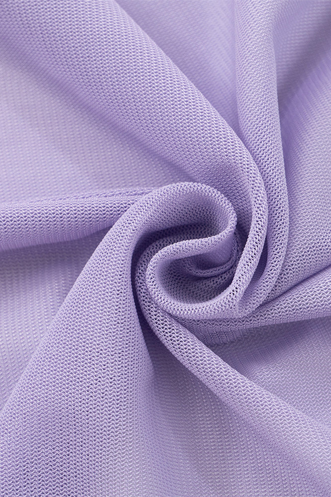 
                      
                        Strapless Purple Twist Short Dress with Scarf
                      
                    