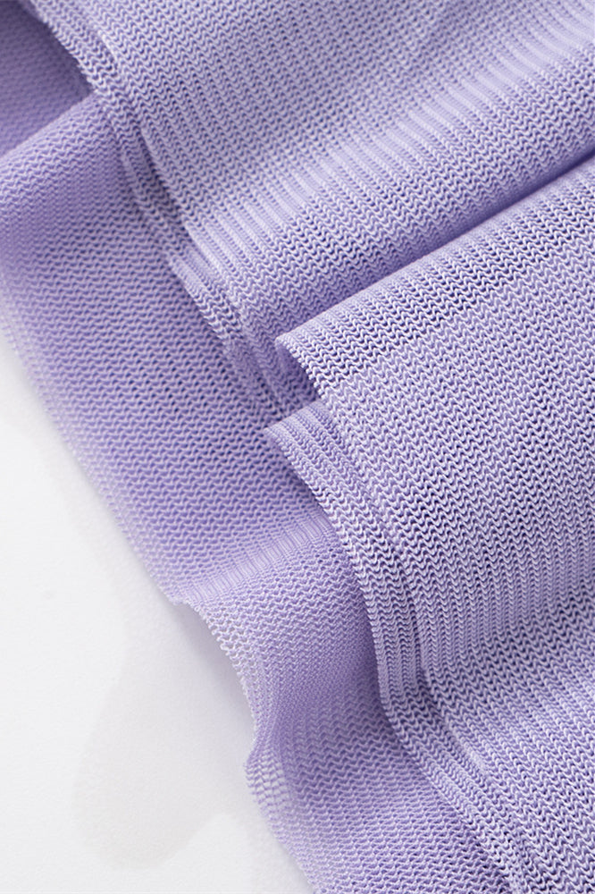 
                      
                        Strapless Purple Twist Short Dress with Scarf
                      
                    