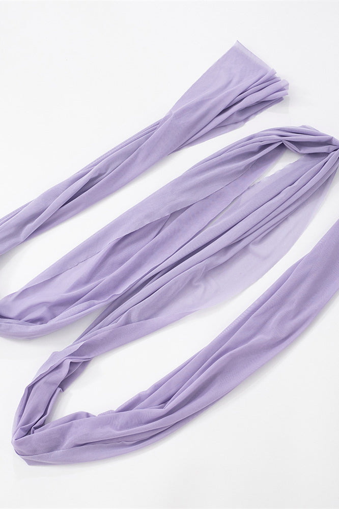 
                      
                        Strapless Purple Twist Short Dress with Scarf
                      
                    