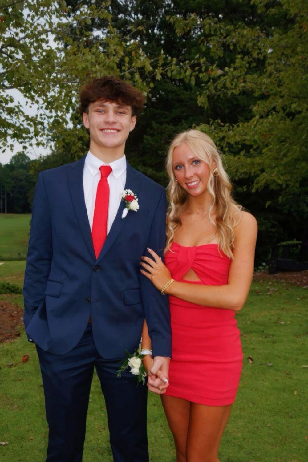 Strapless Red Bodycon Short Dress with Keyhole