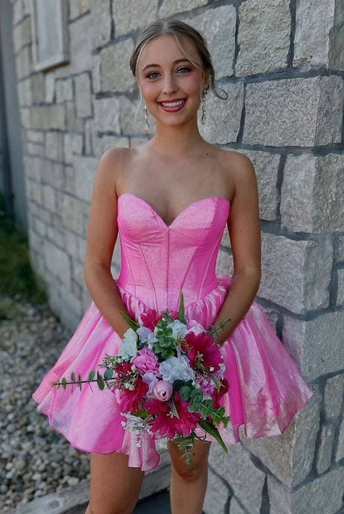 
                      
                        Strapless Royal Blue Corset A-line Short Dress
                      
                    