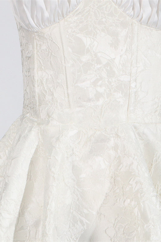 
                      
                        Strapless White Embroidery A-line Mini Dress
                      
                    