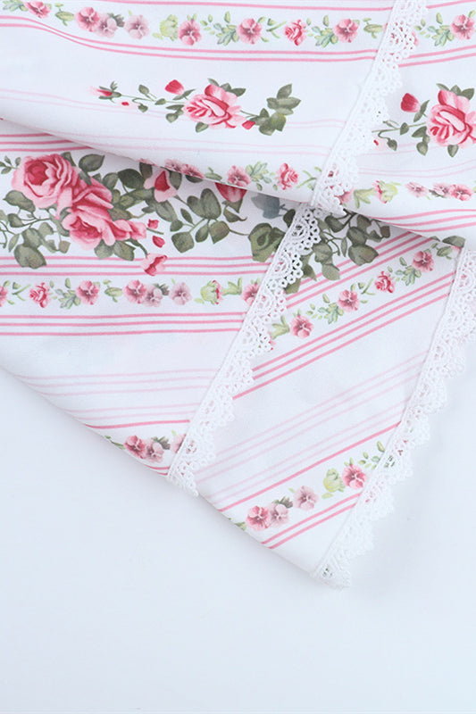
                      
                        Strapless White Floral Print Tiered Short Dress
                      
                    