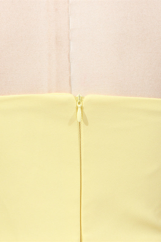 
                      
                        Strapless Yellow 3D Floral A-line Short Dress
                      
                    