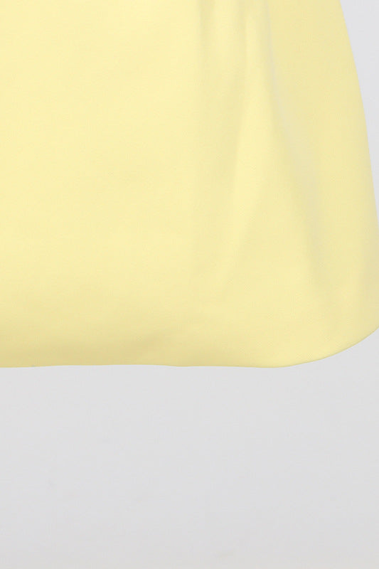 
                      
                        Strapless Yellow 3D Floral A-line Short Dress
                      
                    