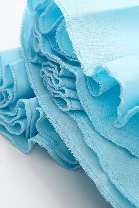 
                      
                        Strapless Blue Pleated A-line Long Dress
                      
                    