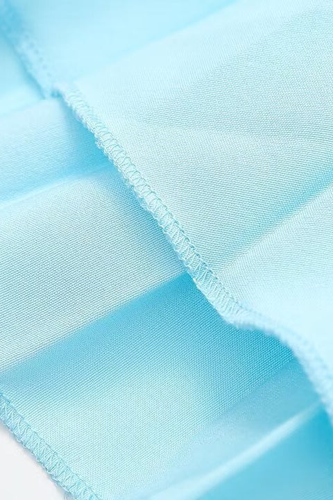 
                      
                        Strapless Blue Pleated A-line Long Dress
                      
                    