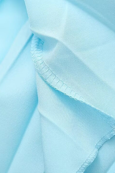 
                      
                        Strapless Blue Pleated A-line Long Dress
                      
                    