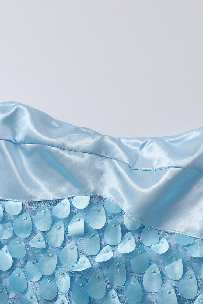 
                      
                        Strapless Blue Teardrop Sheath Long Dress
                      
                    