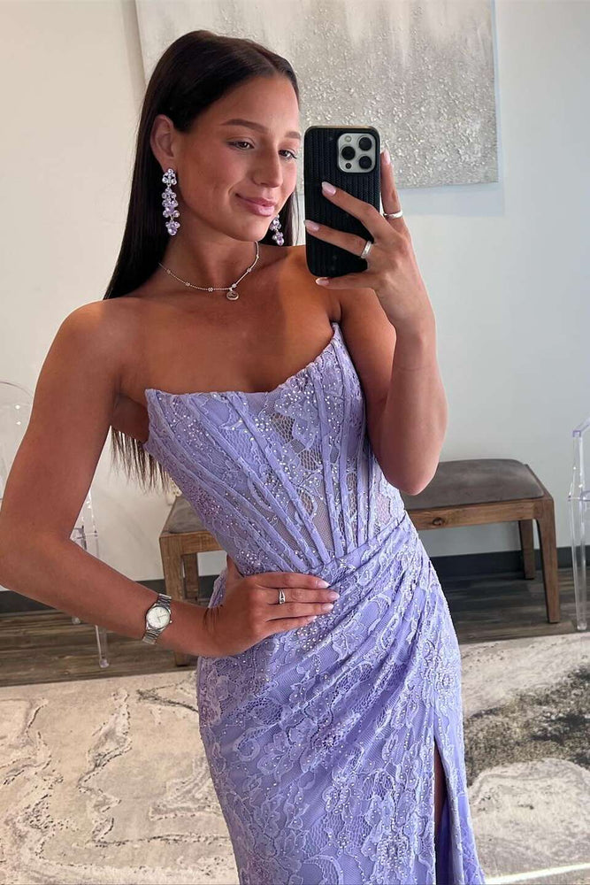 
                      
                        Strapless Emerald Green Lace Mermaid Long Dress
                      
                    