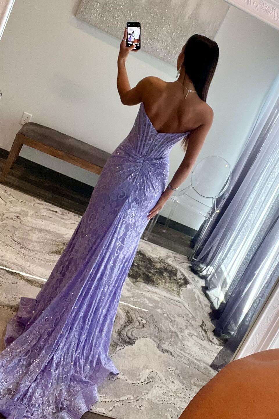 Strapless Emerald Green Lace Mermaid Long Dress