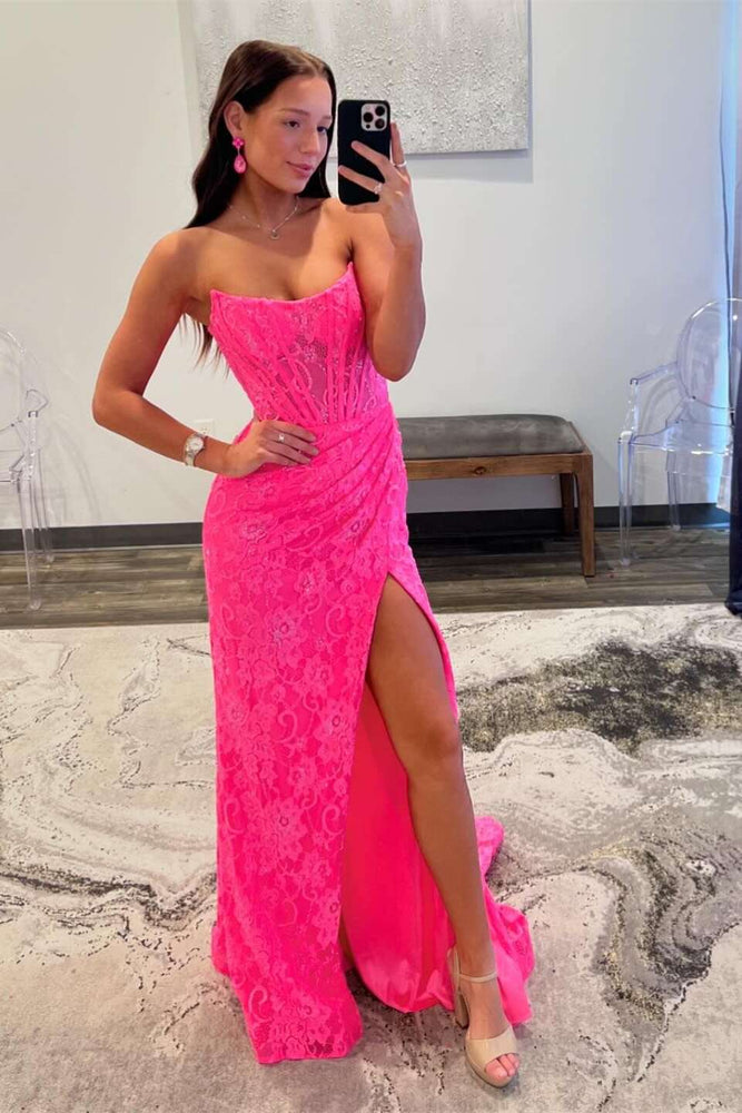 
                      
                        Strapless Emerald Green Lace Mermaid Long Dress
                      
                    
