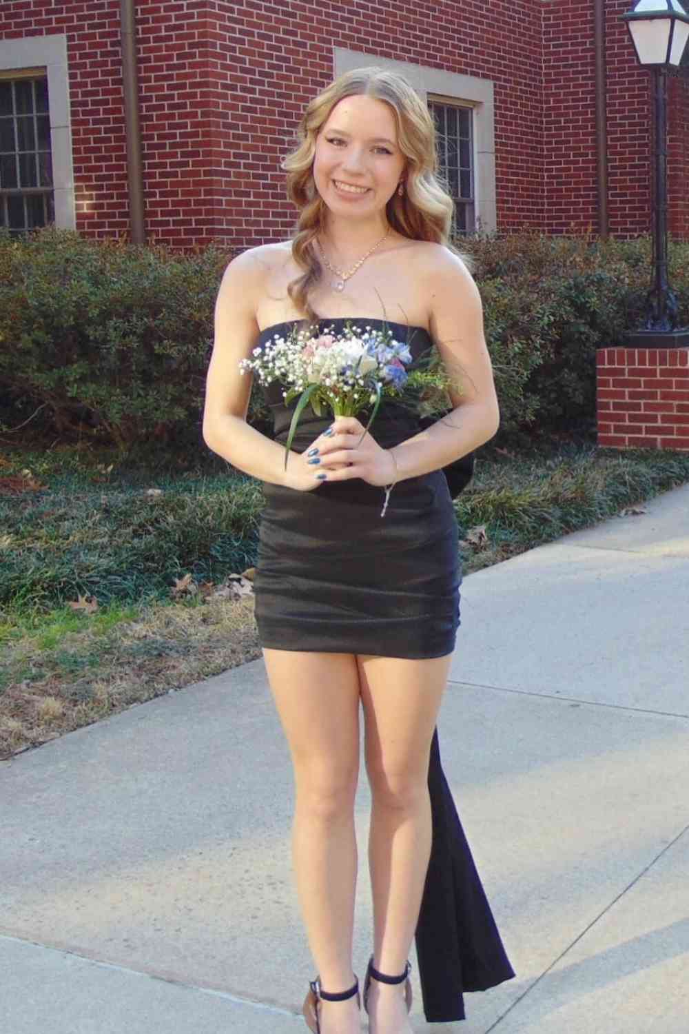 Strapless Hot Pink Back Bow Short Dress