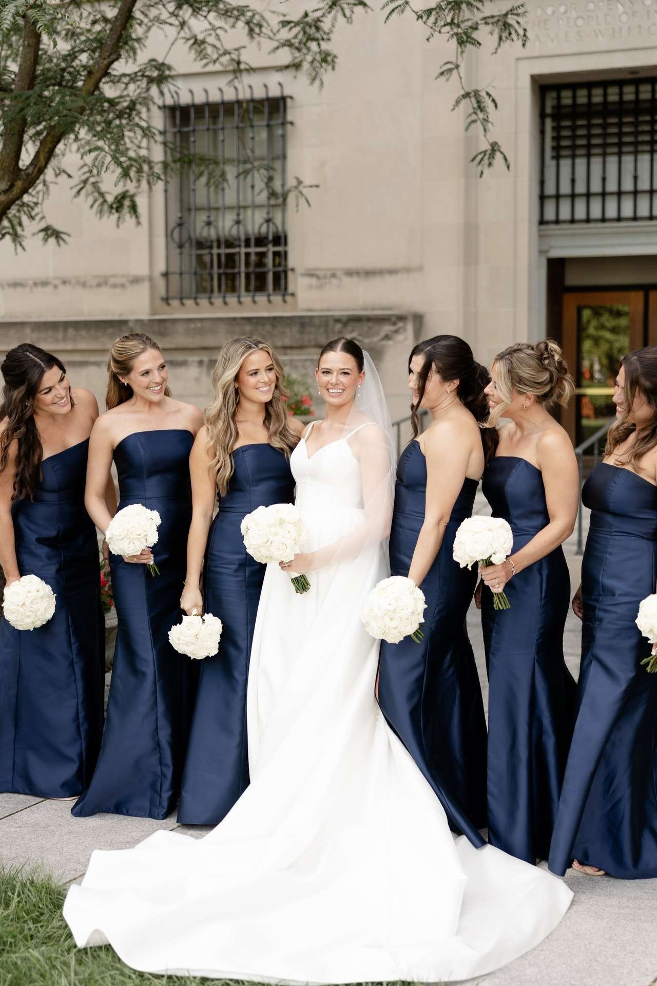 Strapless Ice Blue Mermaid Bridesmaid Dress with Slit