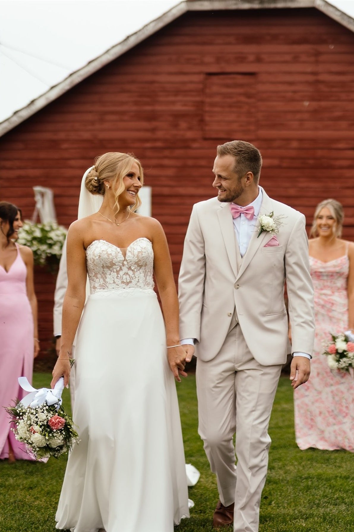 Strapless Ivory Appliques Button Back Wedding Dress