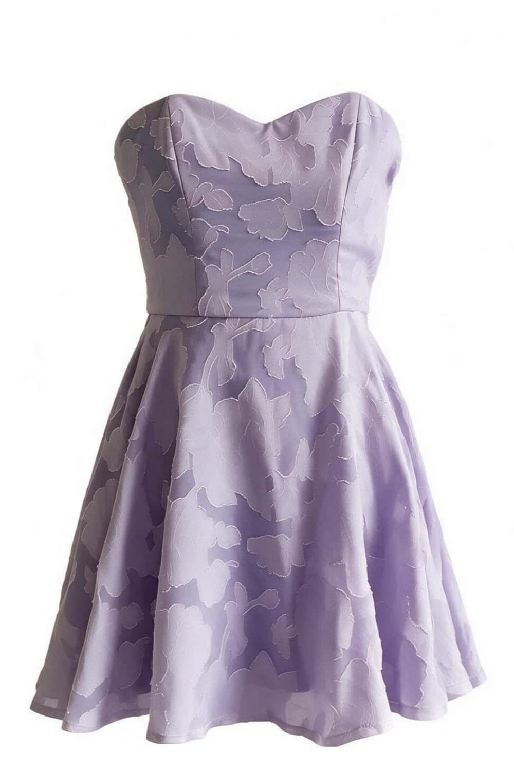 Strapless Mint Green Jacquard A-line Short Dress