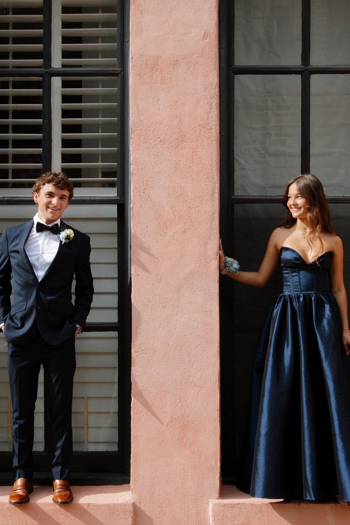 Strapless Navy Blue High Wait A-line Long Dress