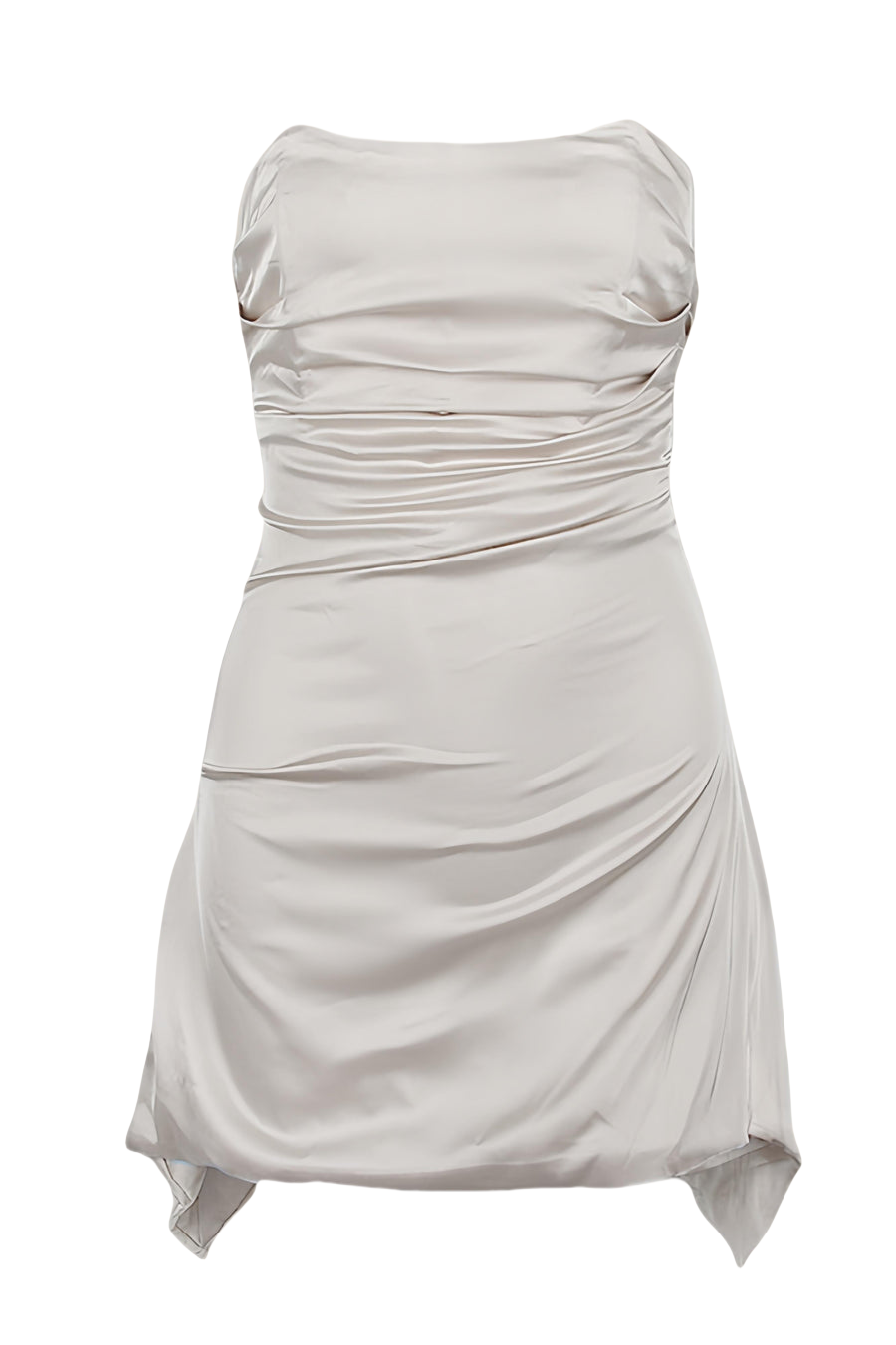 Strapless Aqua Irregular Hem Sheath Short Dress