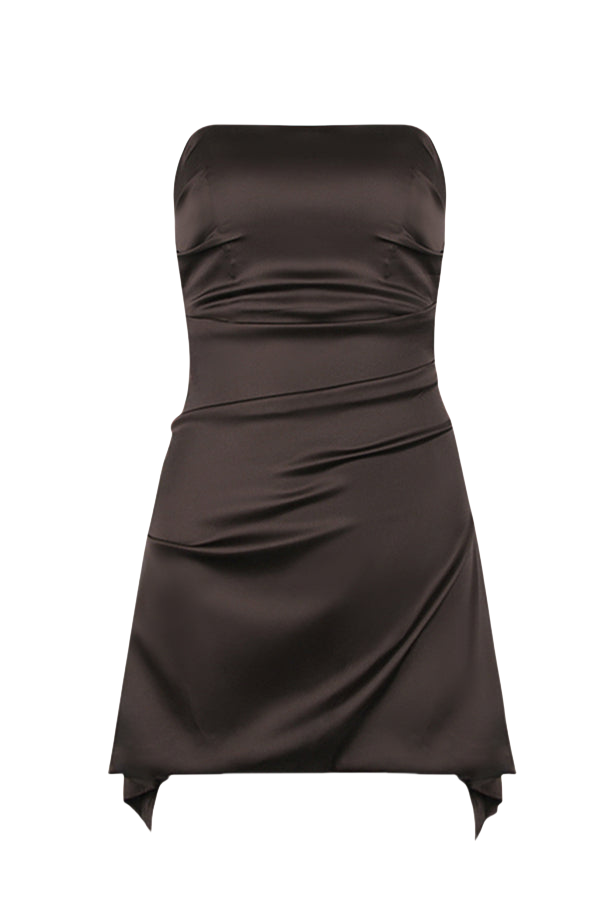 Strapless Aqua Irregular Hem Sheath Short Dress