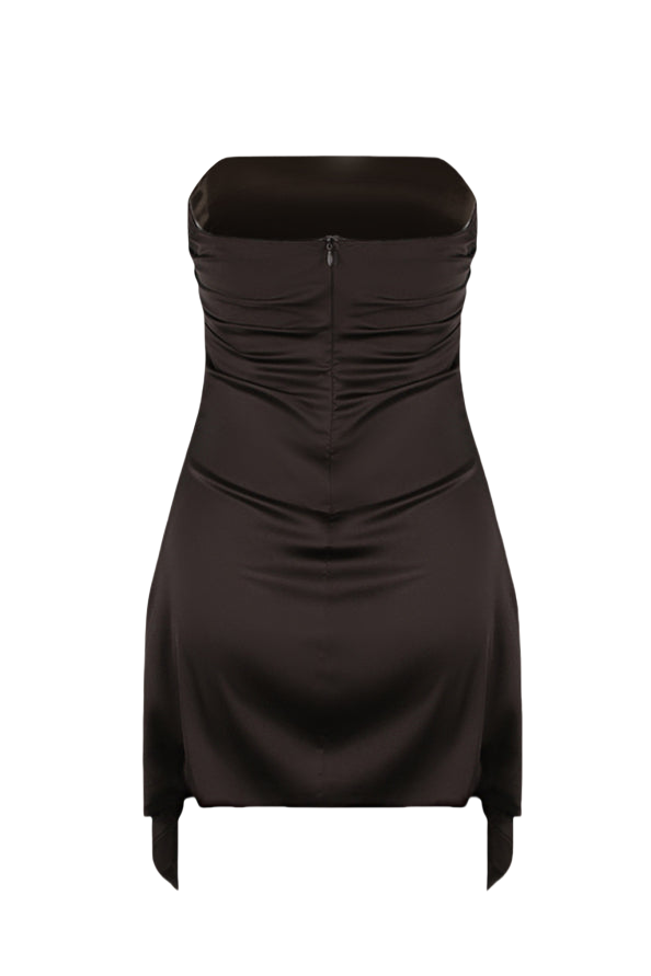 Strapless Aqua Irregular Hem Sheath Short Dress
