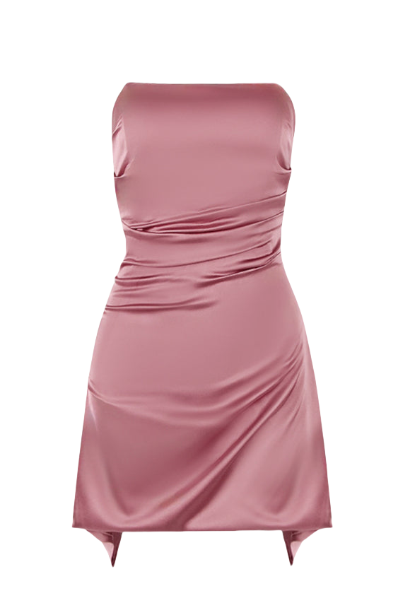 Strapless Aqua Irregular Hem Sheath Short Dress