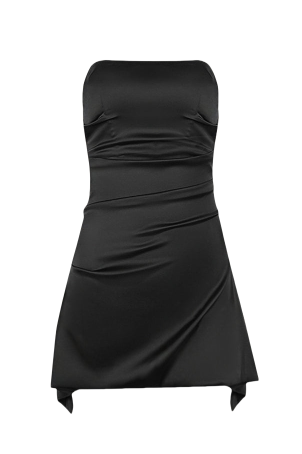 Strapless Aqua Irregular Hem Sheath Short Dress