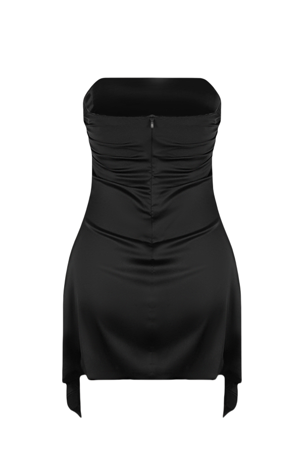 Strapless Aqua Irregular Hem Sheath Short Dress
