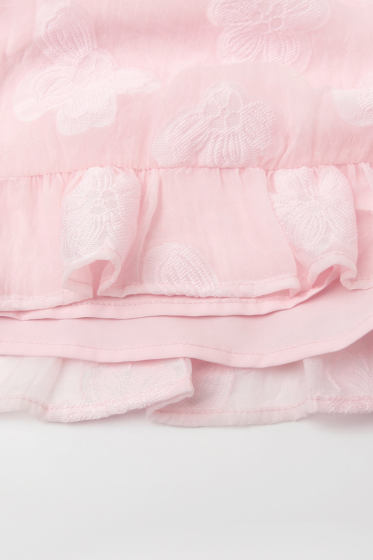 Strapless Pink Floral Print Short Dress with Bow