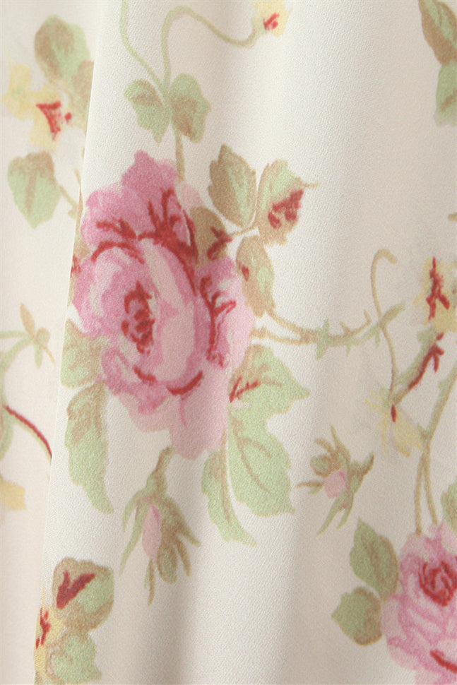 
                      
                        Straps Apricot Floral Print A-line Maxi Dress with Lace
                      
                    