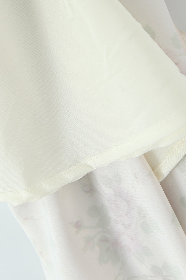 
                      
                        Straps Apricot Floral Print A-line Maxi Dress with Lace
                      
                    