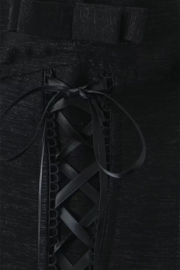 
                      
                        Straps Black Lace Stitching Tiered Short Dress
                      
                    