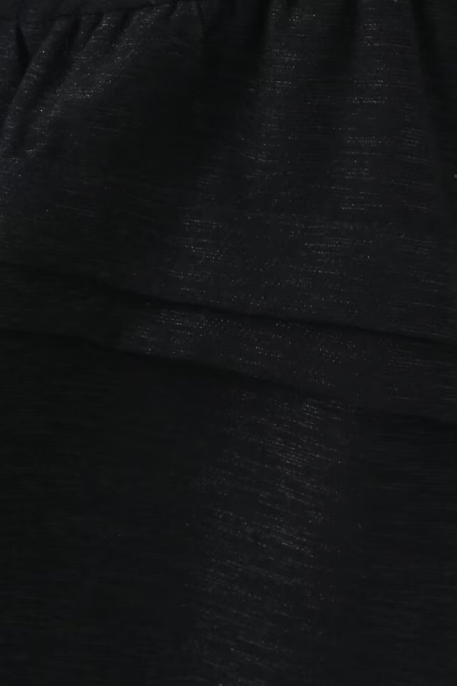 
                      
                        Straps Black Lace Stitching Tiered Short Dress
                      
                    