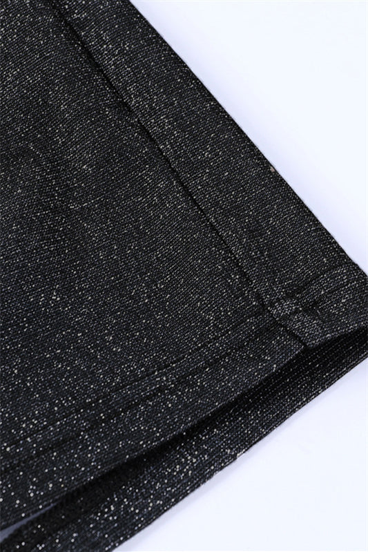 
                      
                        Straps Black Sparkle Lace-up Bodycon Short Dress
                      
                    