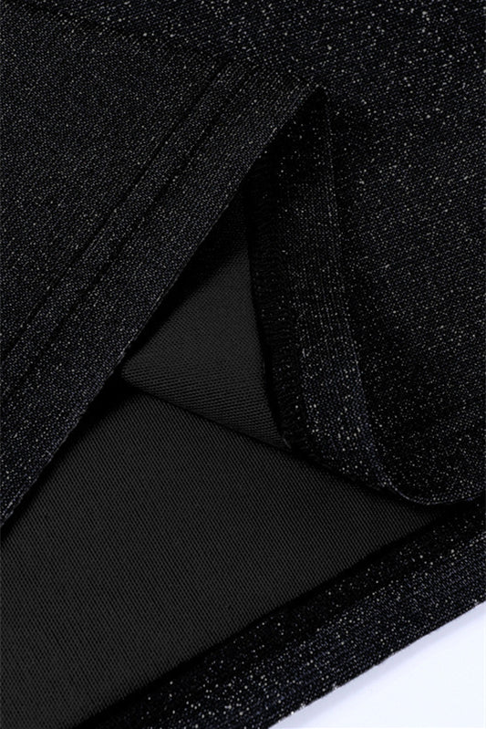 
                      
                        Straps Black Sparkle Lace-up Bodycon Short Dress
                      
                    