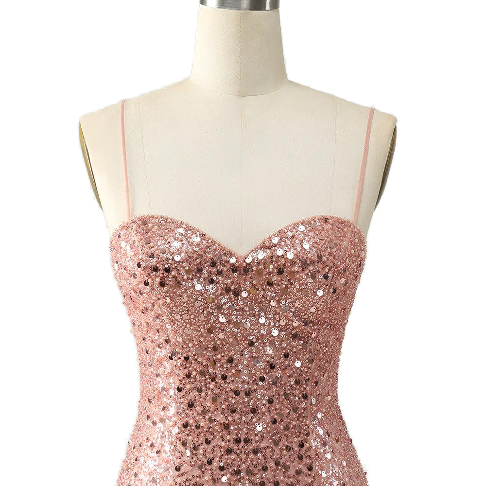 
                      
                        Straps Blush Sequin A-line Short Princess Dress
                      
                    