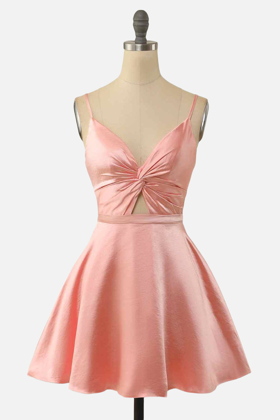 Straps Blush Twist Short Homecoming Dress