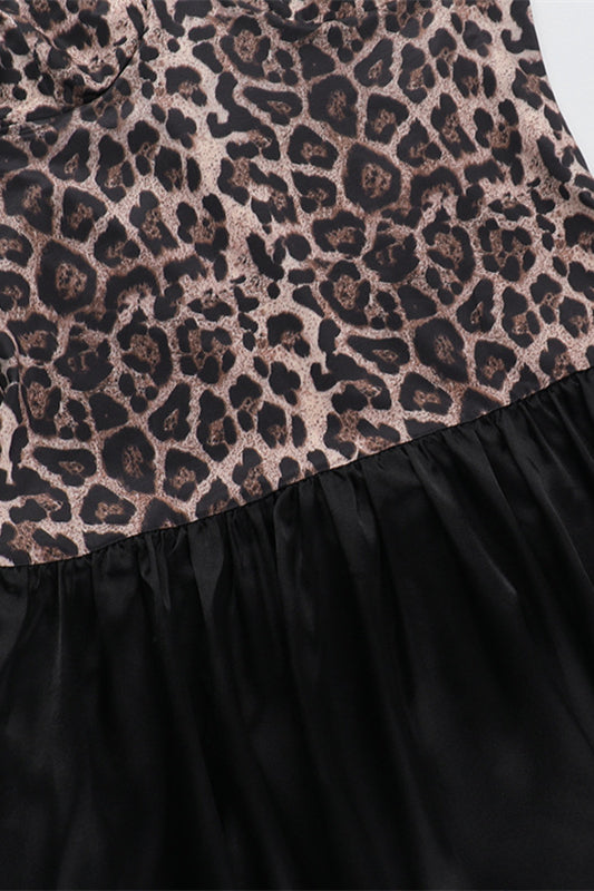 
                      
                        Straps Ieopard Print Patchwork A-line Short Dress
                      
                    