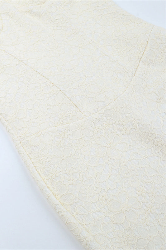 
                      
                        Straps Ivory Lace Bodycon Short Dress
                      
                    