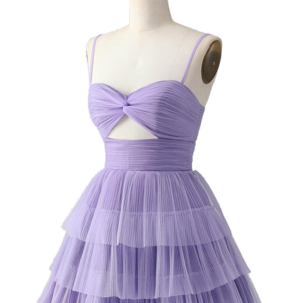 
                      
                        Straps Lavender Twist Tiered Short Princess Dress
                      
                    